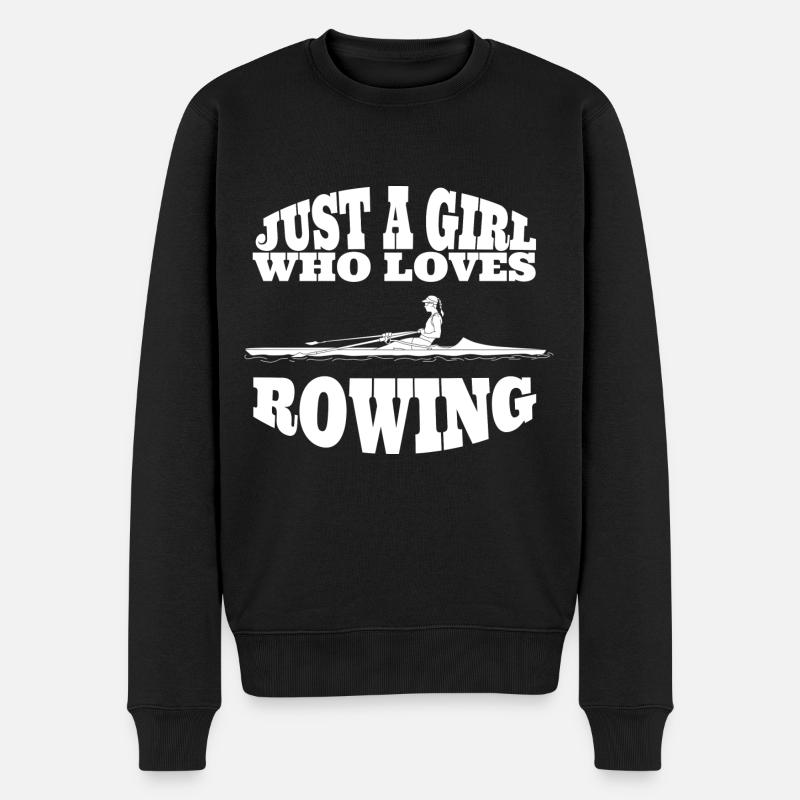 Rudern Ruderer Ruderverein Ruderin Spruch Mädchen - Männer Premium Bio Pullover - Schwarz
