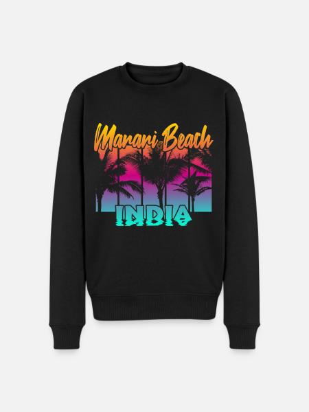 Marari Beach India - Männer Premium Bio Pullover - Schwarz