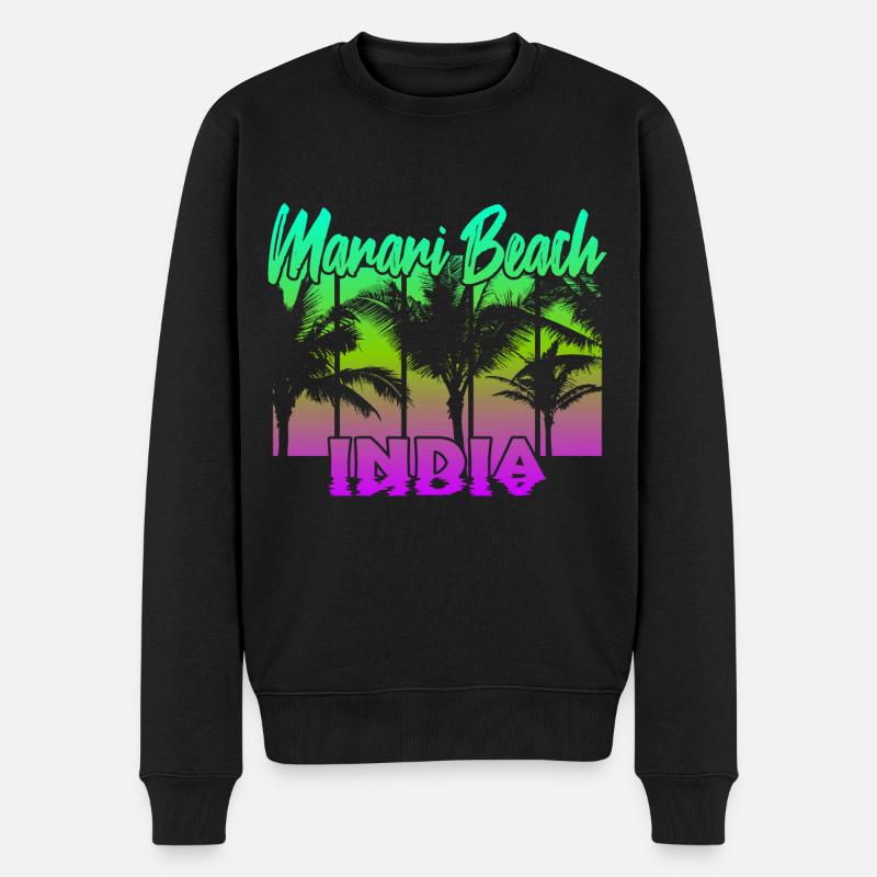 Marari Beach India - Männer Premium Bio Pullover - Schwarz
