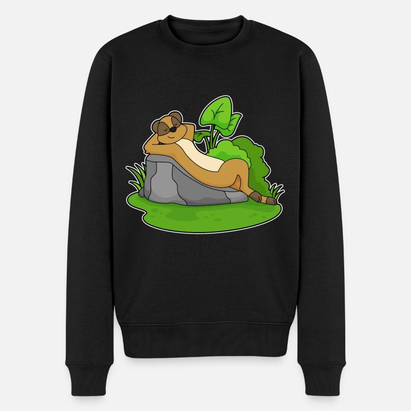 Suricates Chilling Rocks - Pull Premium bio Homme - noir