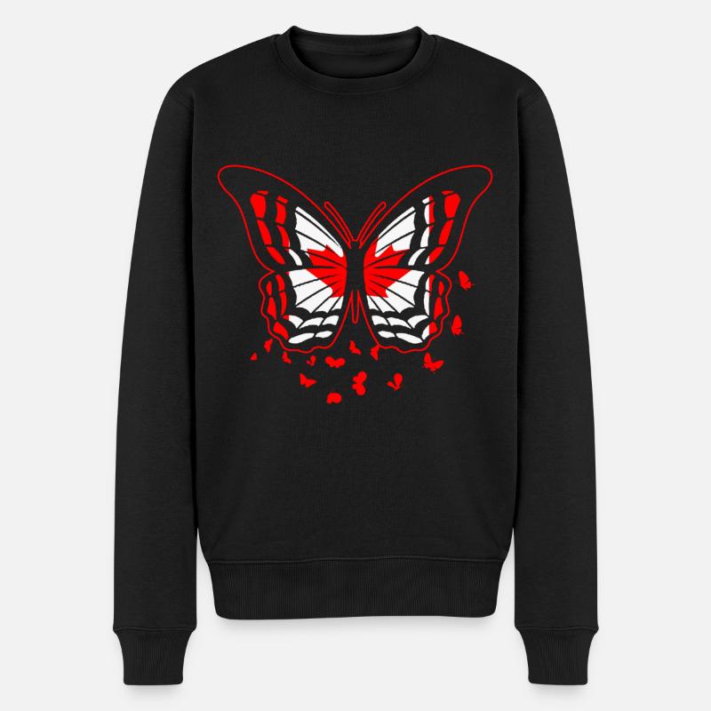 Kanada Flagge - Männer Premium Bio Pullover - Schwarz