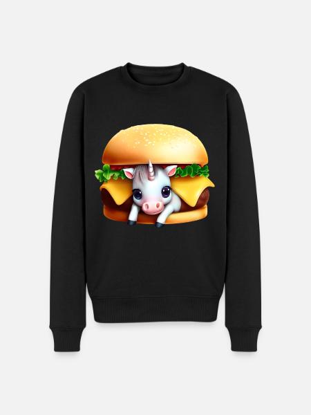 Licorne Cheeseburger - Pull Premium bio Homme - noir