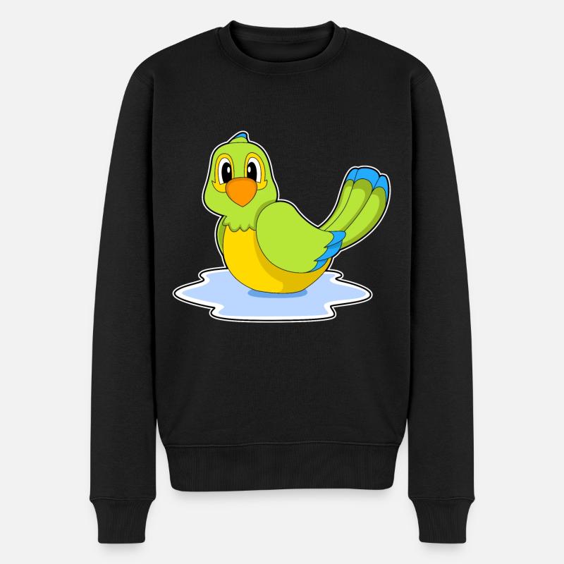 Papagei Schwimmen - Männer Premium Bio Pullover - Schwarz