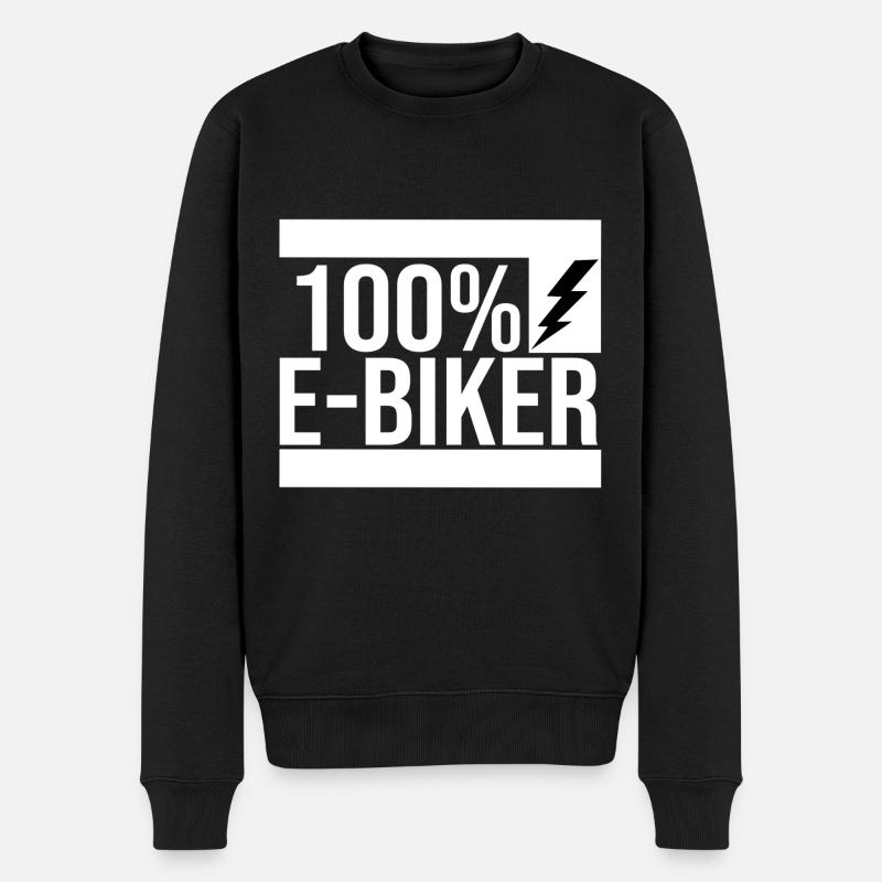 E Bike - Männer Premium Bio Pullover - Schwarz