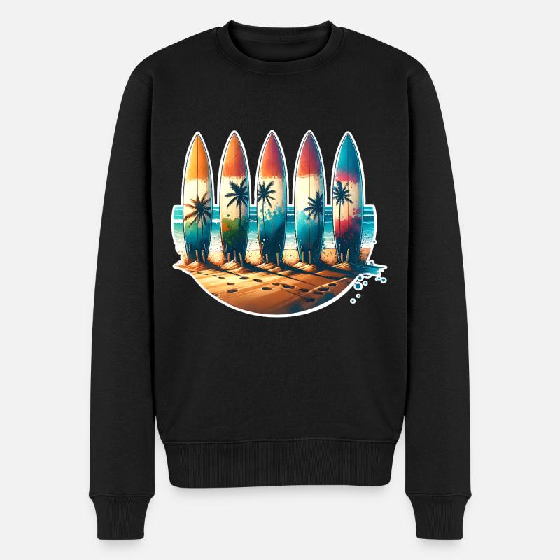 Surfen Surfer - Männer Premium Bio Pullover - Schwarz