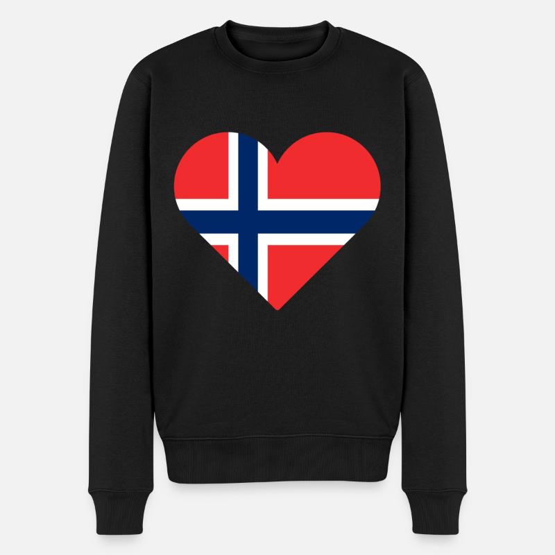 Norwegen - Männer Premium Bio Pullover - Schwarz
