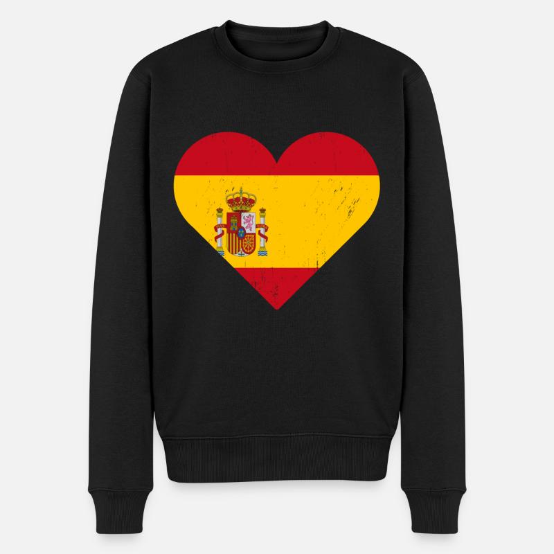 Spanien - Männer Premium Bio Pullover - Schwarz
