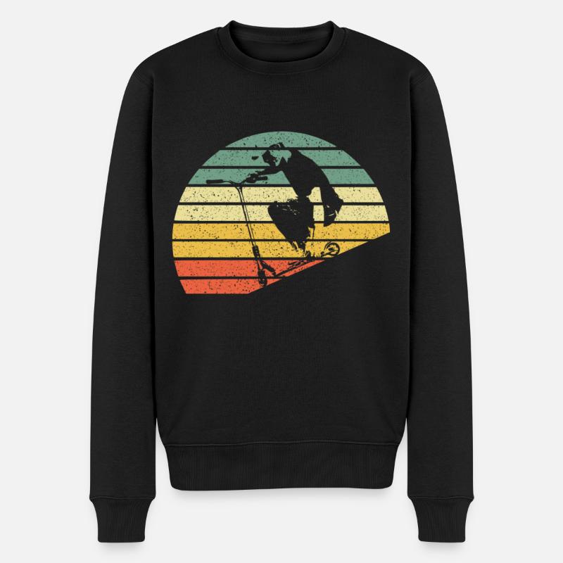 Scooter Tretroller Stunt - Männer Premium Bio Pullover - Schwarz