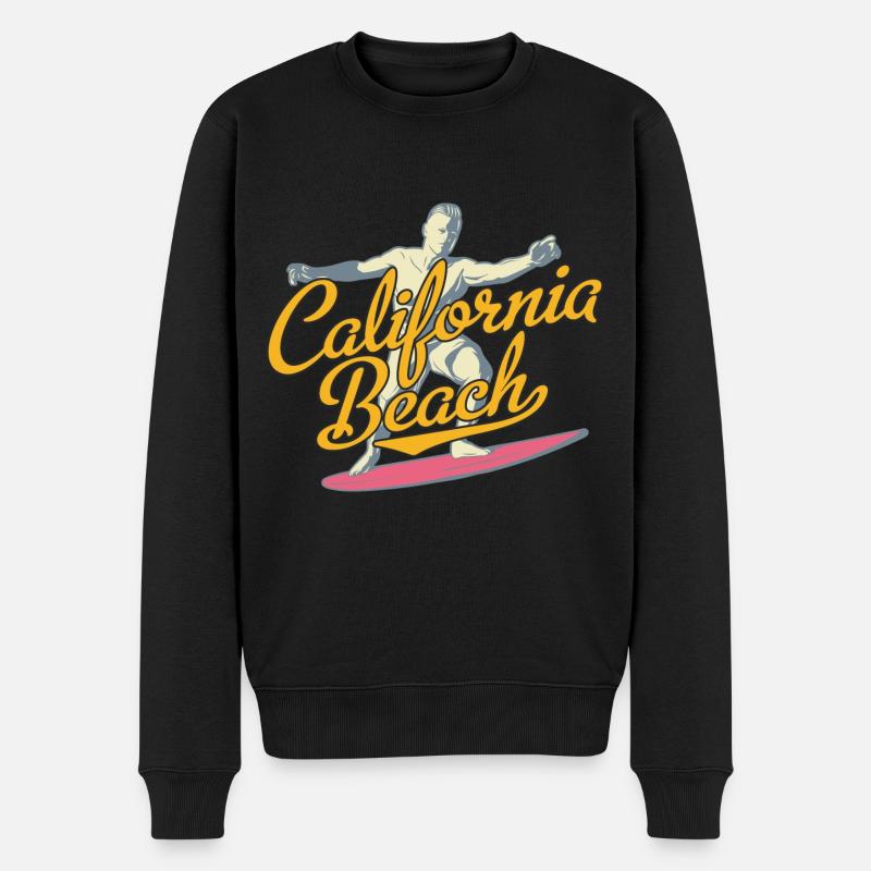 Surfen - Männer Premium Bio Pullover - Schwarz