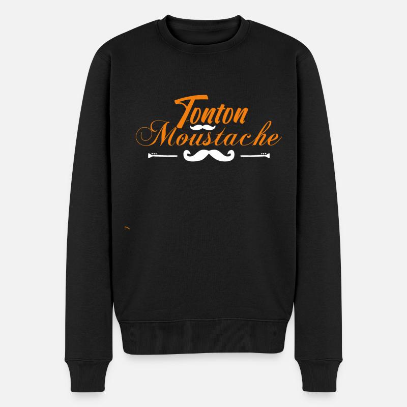 tonton moustache, Idée cadeau d'élégance. - Pull Premium bio Homme - noir