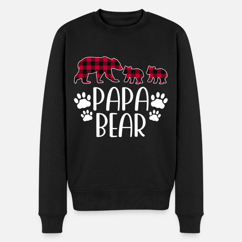 Papa Bear - Männer Premium Bio Pullover - Schwarz