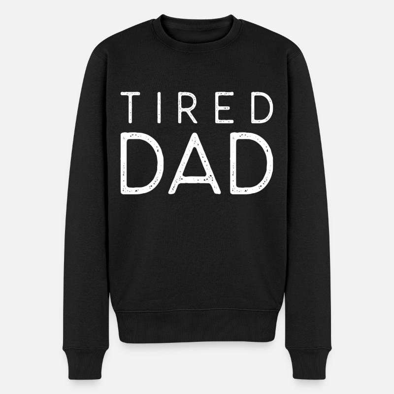 Müder Papa - Männer Premium Bio Pullover - Schwarz