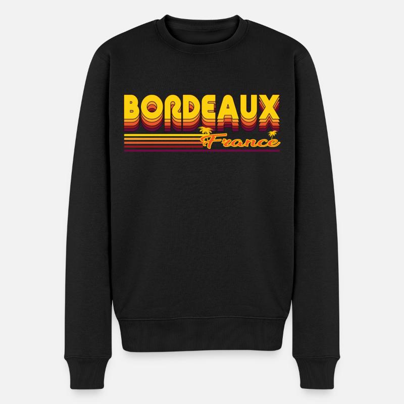 Bordeaux, design vacances d’été - Pull Premium bio Homme - noir