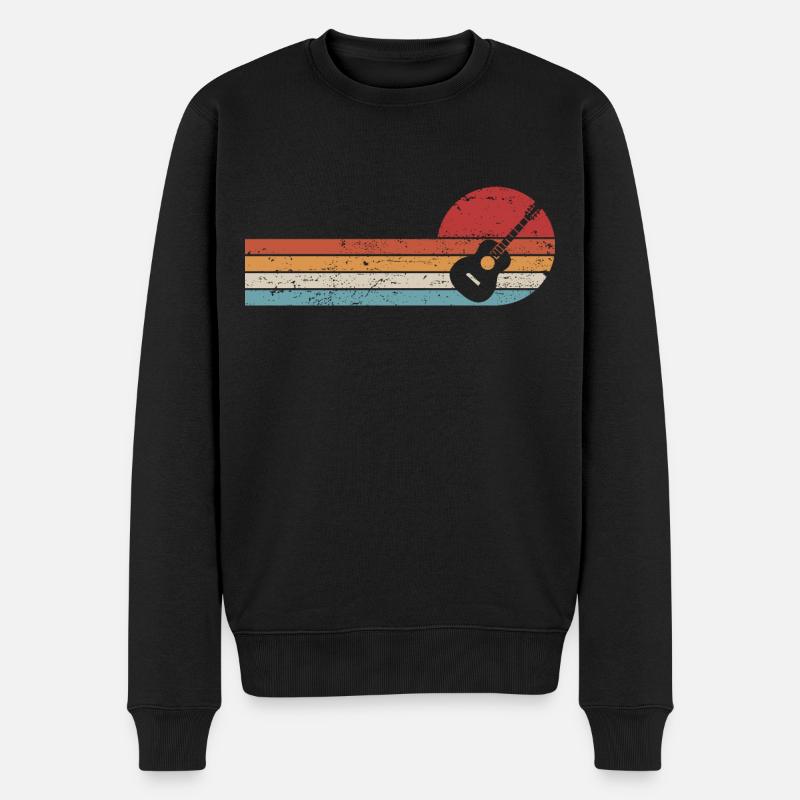 Akustische Gitarre Musiker Gitarrist - Männer Premium Bio Pullover - Schwarz