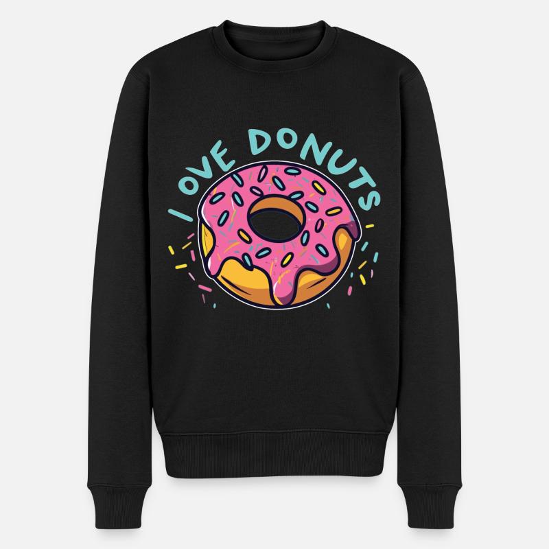 Donut Passion - Amour, Vie, Donuts! - Pull Premium bio Homme - noir