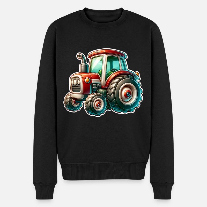 Traktor - Männer Premium Bio Pullover - Schwarz