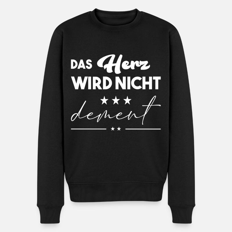 Das Herz wird nicht dement - Danke an Pflegekräfte - Männer Premium Bio Pullover - Schwarz