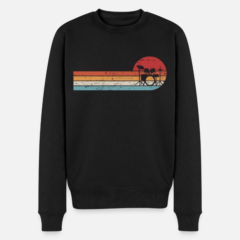 Retro Drums Batteur Batteur - Pull Premium bio Homme - noir