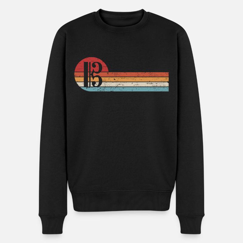 Altschlüssel Bratsche Viola Retro Notenschlüssel - Männer Premium Bio Pullover - Schwarz