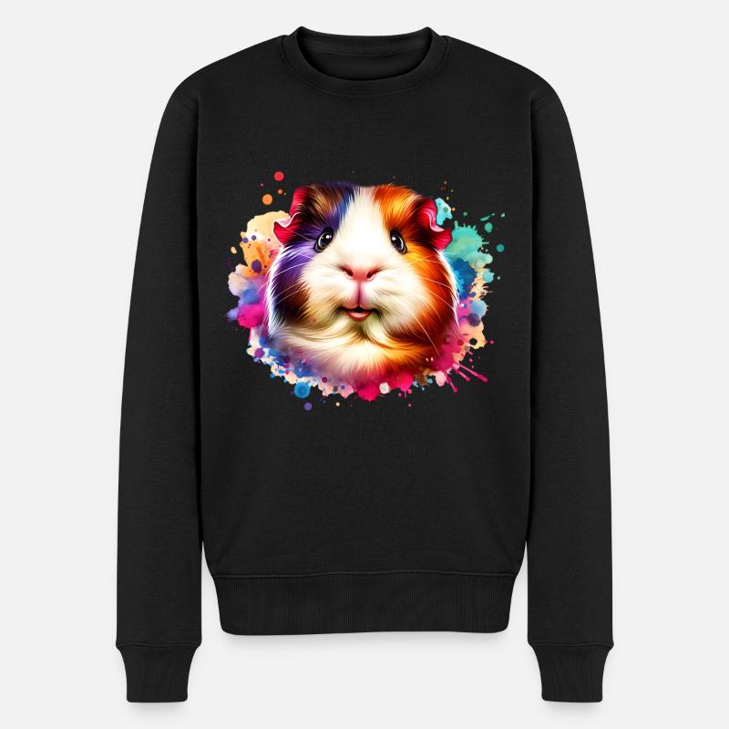 Meerschweinchen - Männer Premium Bio Pullover - Schwarz