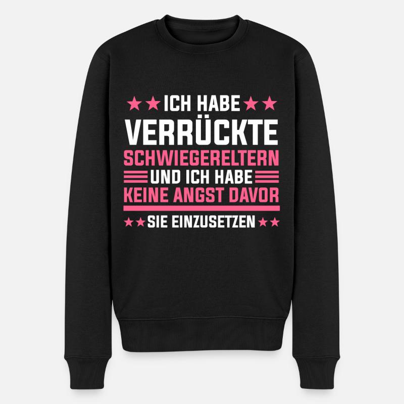 Schwiegertochter Schwiegermutter Schwiegervater - Männer Premium Bio Pullover - Schwarz