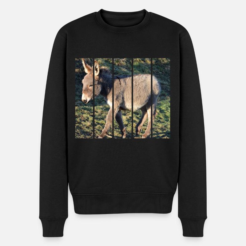 Esel - Männer Premium Bio Pullover - Schwarz