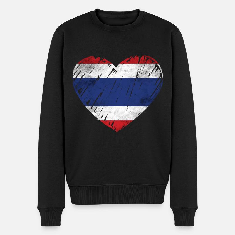 Thailand Flagge - Männer Premium Bio Pullover - Schwarz