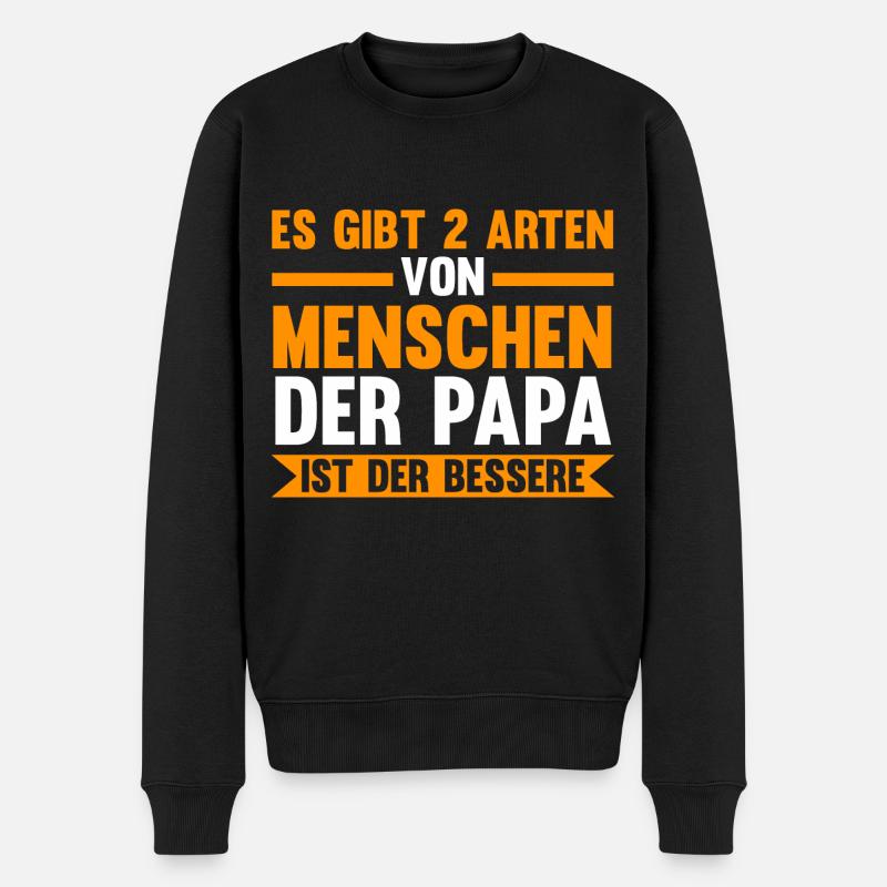 Vater Papi Papa - Männer Premium Bio Pullover - Schwarz