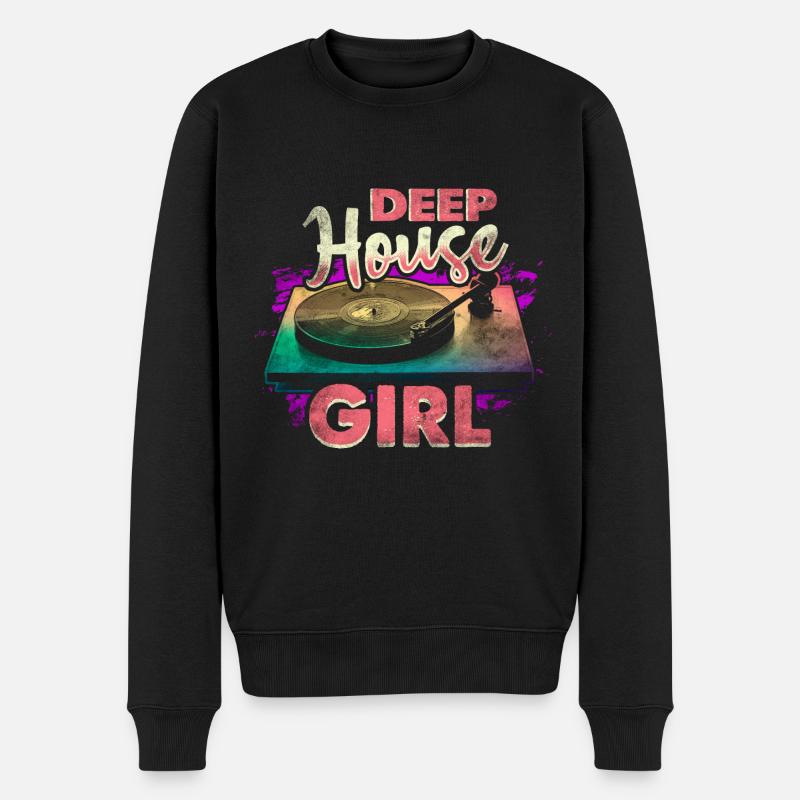 Musique Deep House - Pull Premium bio Homme - noir