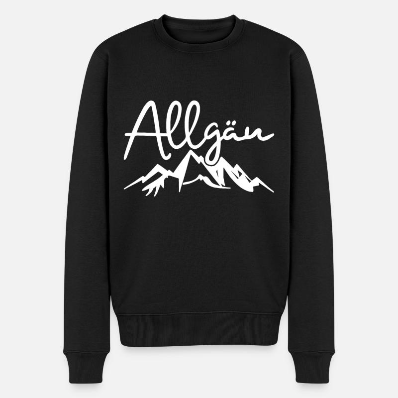 Allgäu Wandern Berge Natur - Männer Premium Bio Pullover - Schwarz