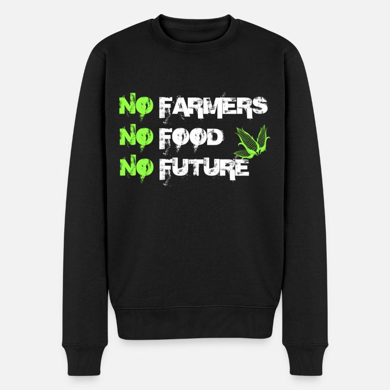No Farmers No Food No Future - Männer Premium Bio Pullover - Schwarz