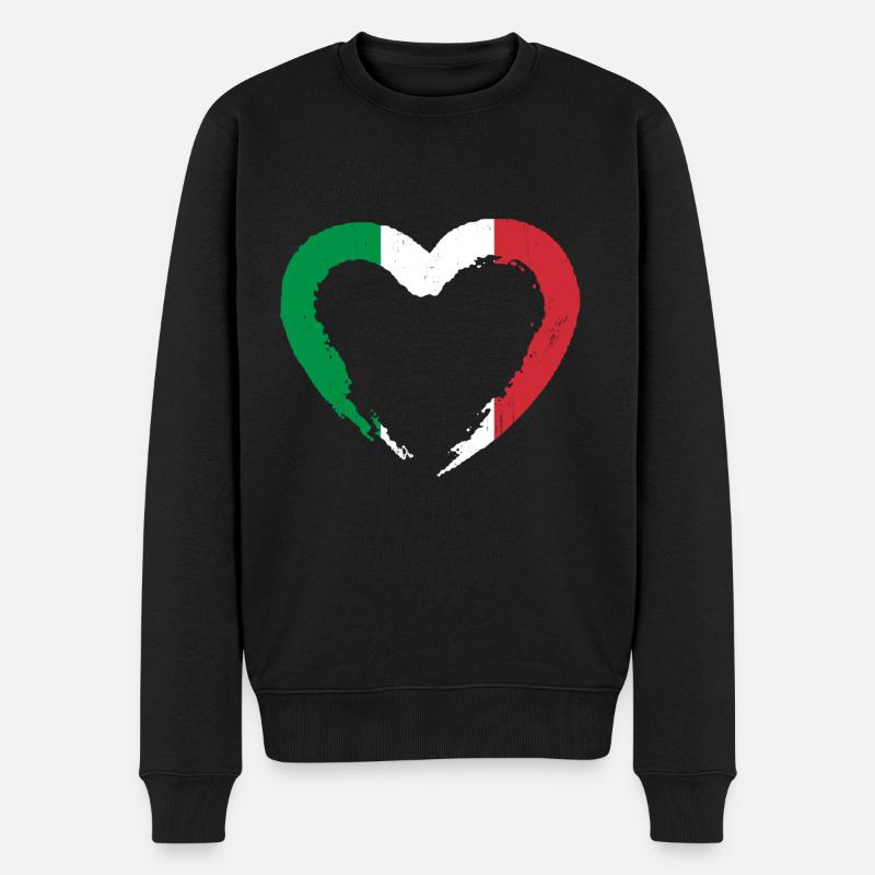 Italien - Männer Premium Bio Pullover - Schwarz