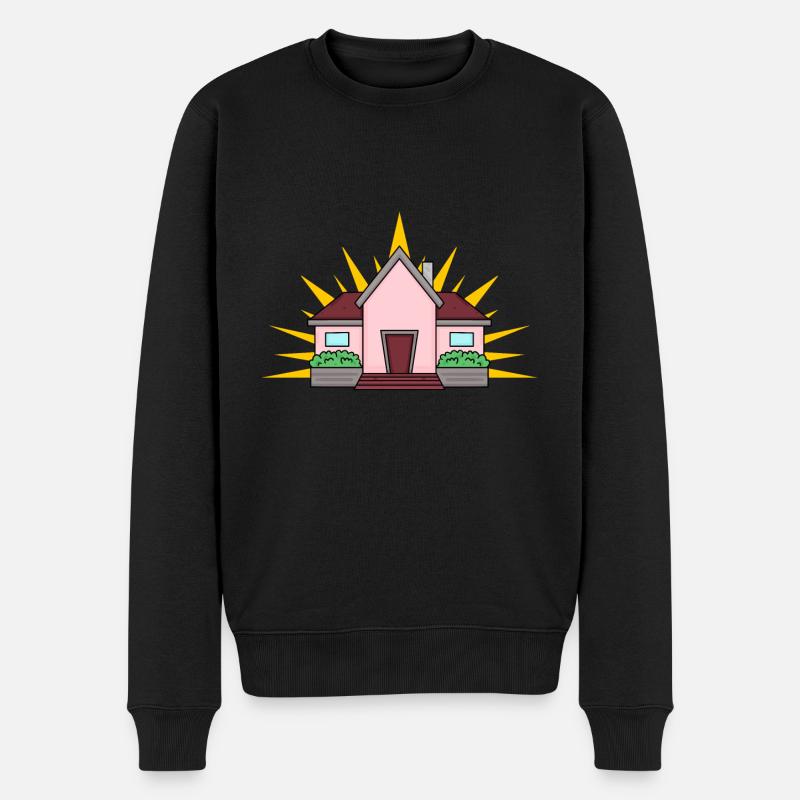 Haus - Männer Premium Bio Pullover - Schwarz