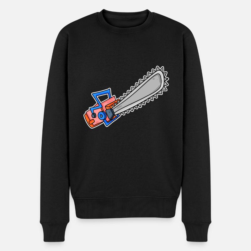 Kettensäge Motorsäge - Männer Premium Bio Pullover - Schwarz