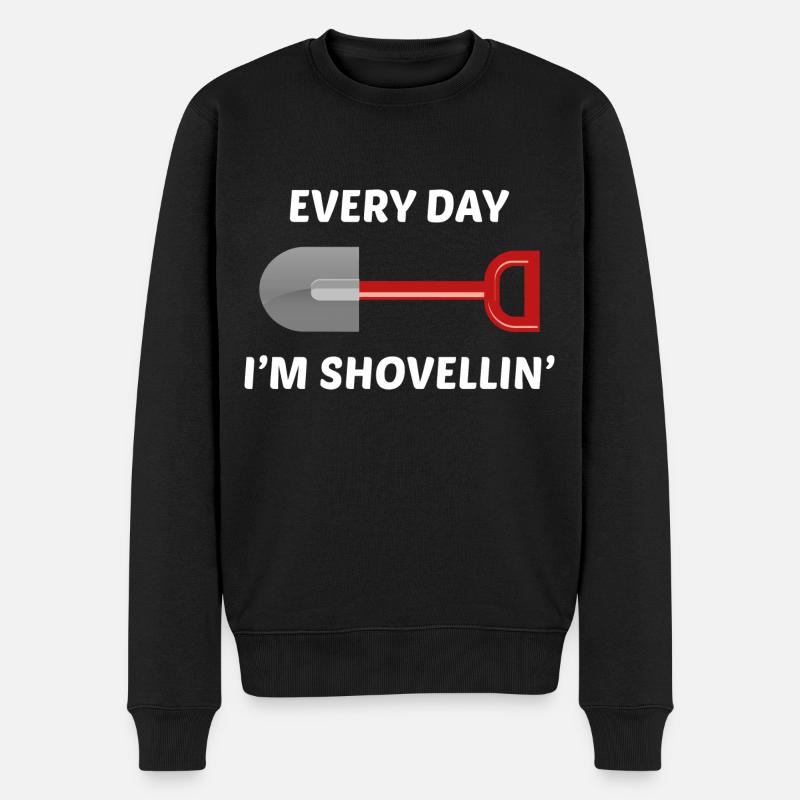Jeden Tag schaufele ich' - Männer Premium Bio Pullover - Schwarz