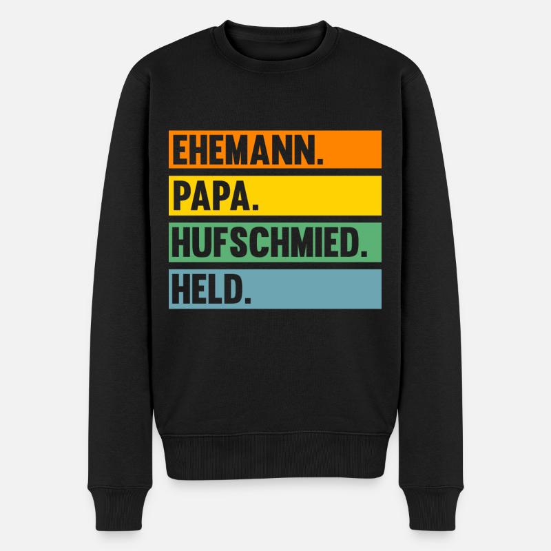 Hufbeschlagschmied Pferdeschmied Hufschmied - Männer Premium Bio Pullover - Schwarz