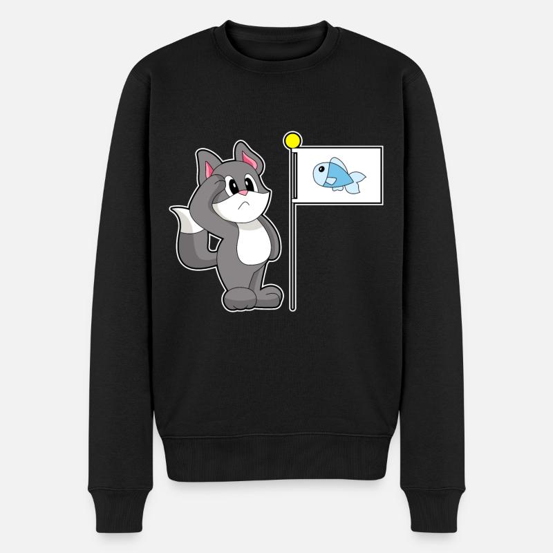 Drapeau de chat - Pull Premium bio Homme - noir