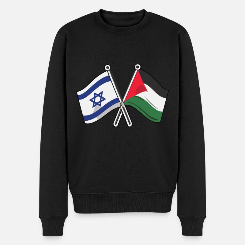 Hoffnung - Flaggen von Israel und Palästina - Männer Premium Bio Pullover - Schwarz