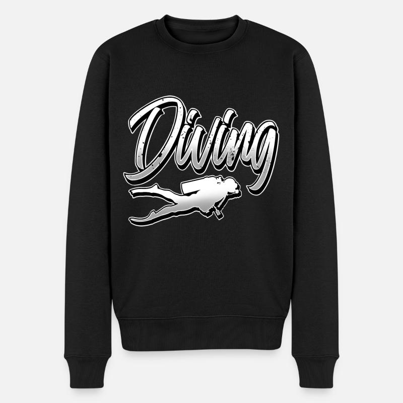 Taucher Tauchen - Männer Premium Bio Pullover - Schwarz