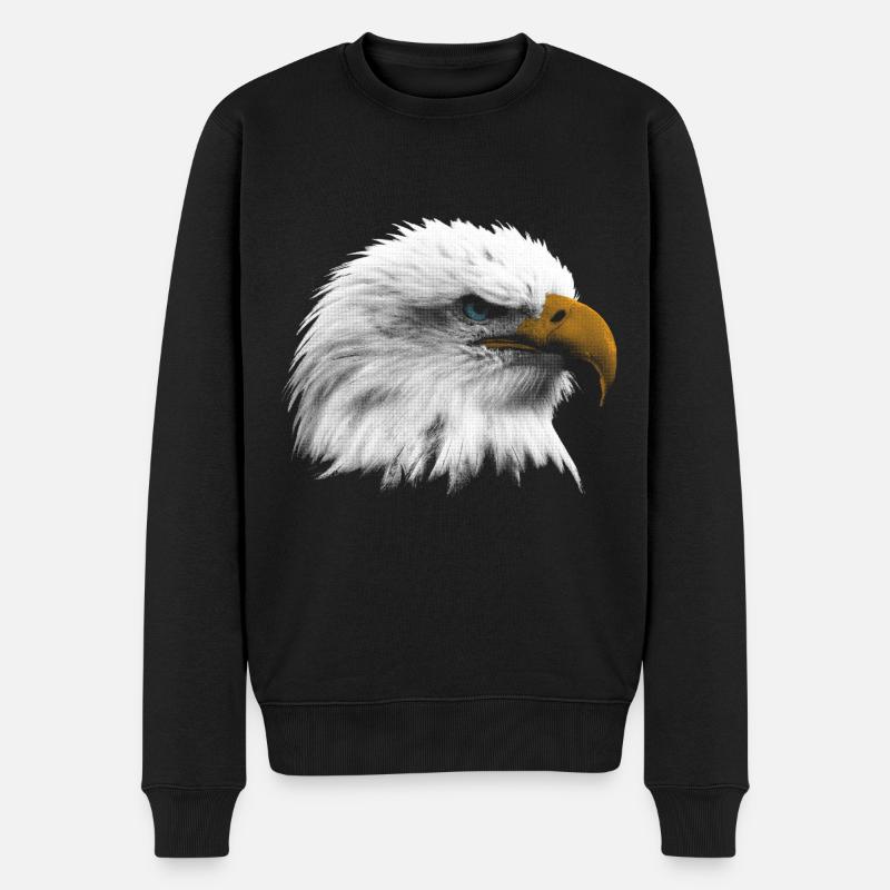 Adler Seeadler American Eagle - Männer Premium Bio Pullover - Schwarz