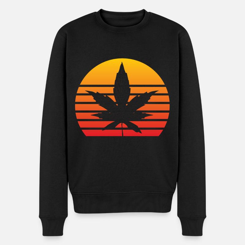 Weed Cannabis - Männer Premium Bio Pullover - Schwarz