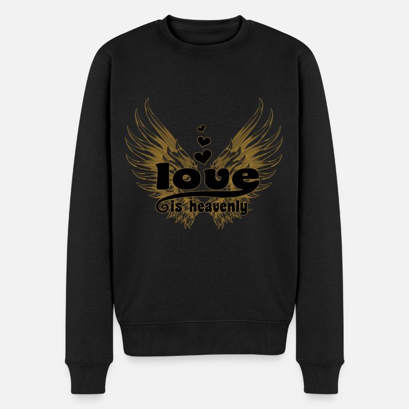 Liebe ist himmlisch - Männer Premium Bio Pullover - Schwarz