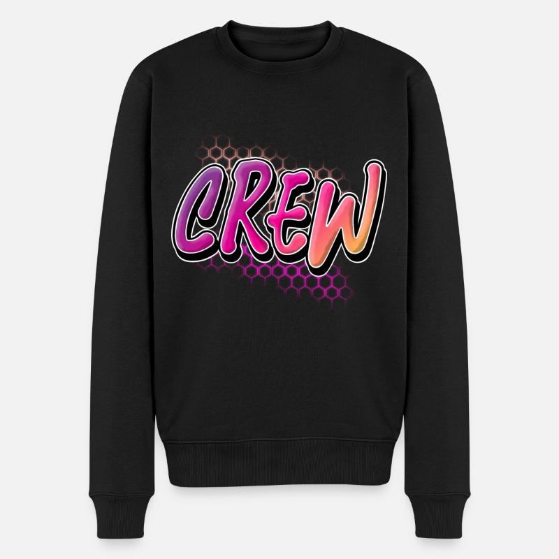 Crew - Männer Premium Bio Pullover - Schwarz