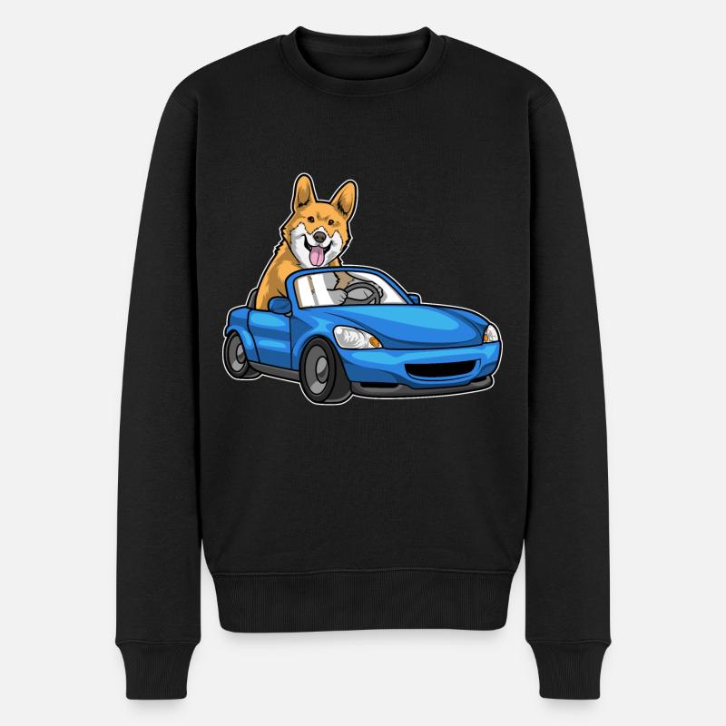 Voiture Corgi - Pull Premium bio Homme - noir