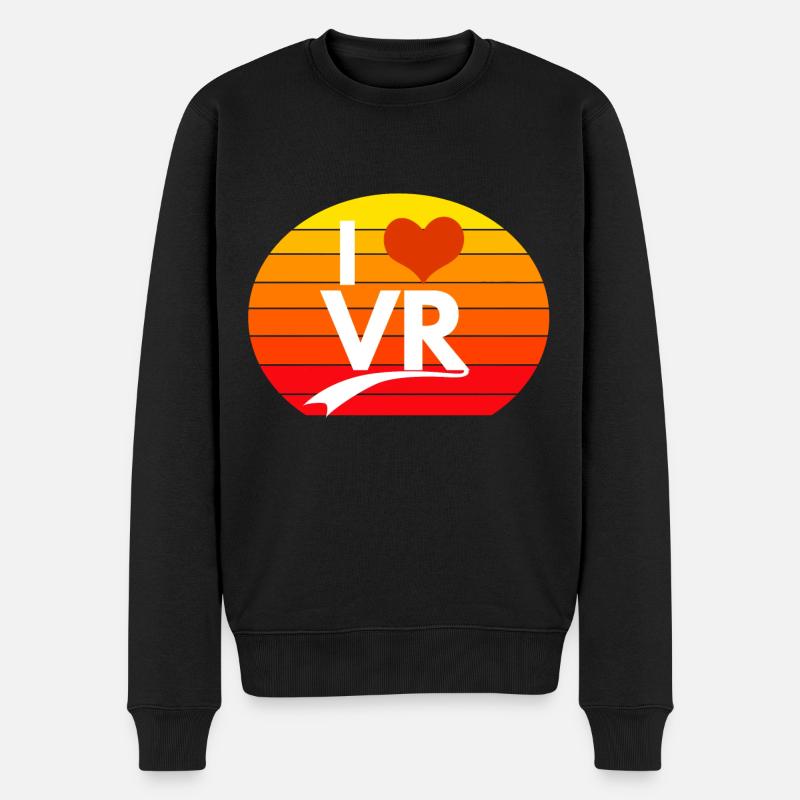 I Love Vr Sunset - Männer Premium Bio Pullover - Schwarz