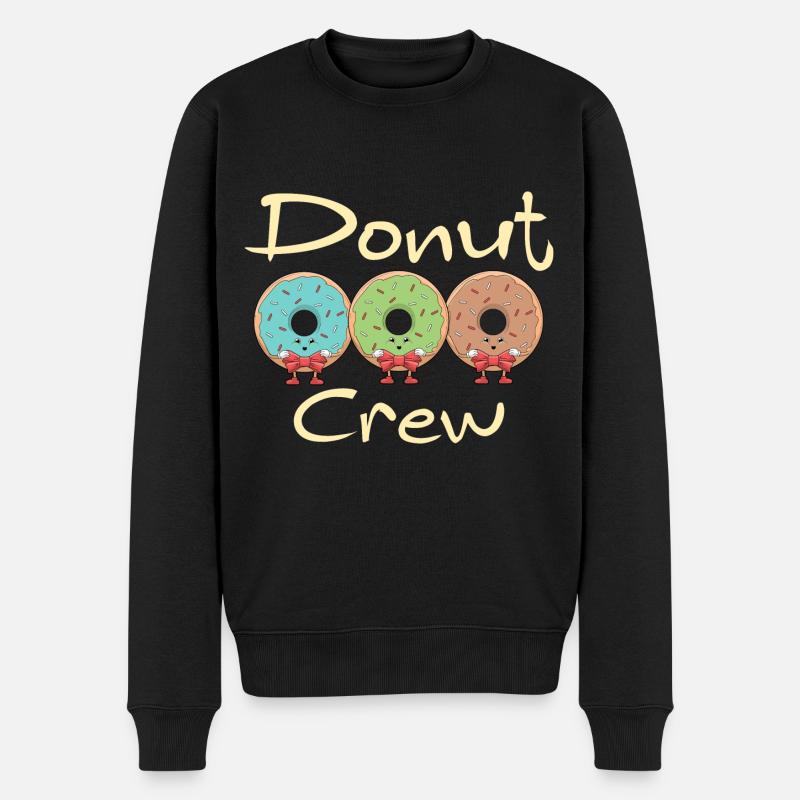 Donut Crew - Männer Premium Bio Pullover - Schwarz