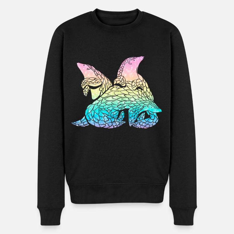 Bunte Schuppentierbesitzer Schuppentiere - Männer Premium Bio Pullover - Schwarz