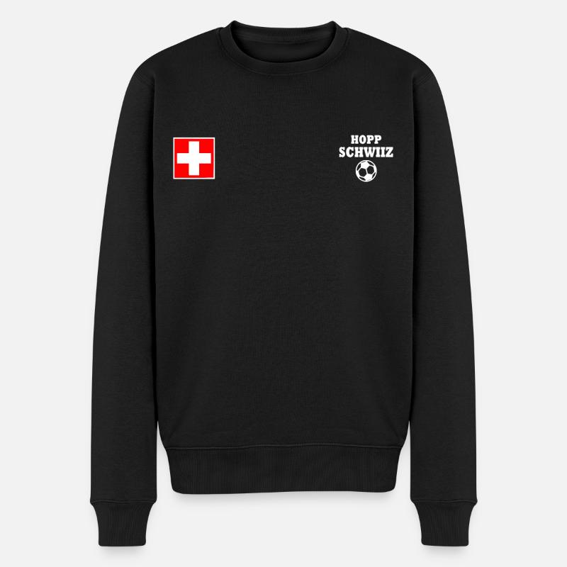 Schweiz - Männer Premium Bio Pullover - Schwarz