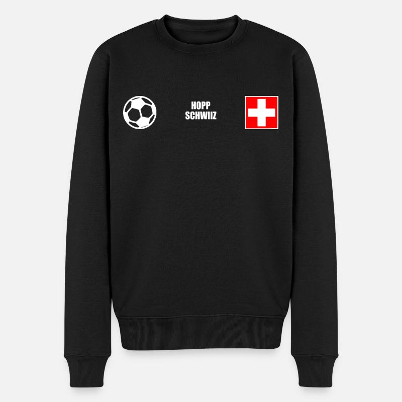Schweiz - Männer Premium Bio Pullover - Schwarz