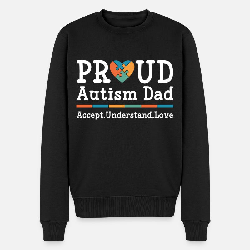 Fier papa autiste - Pull Premium bio Homme - noir